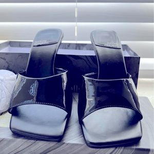 Jeffery Campbell Black patent sandals